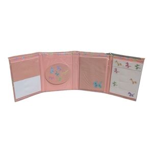 Jot Pink Balloon Dogs Printed Sticky Notes Memo Pad Trifold Booklet Set